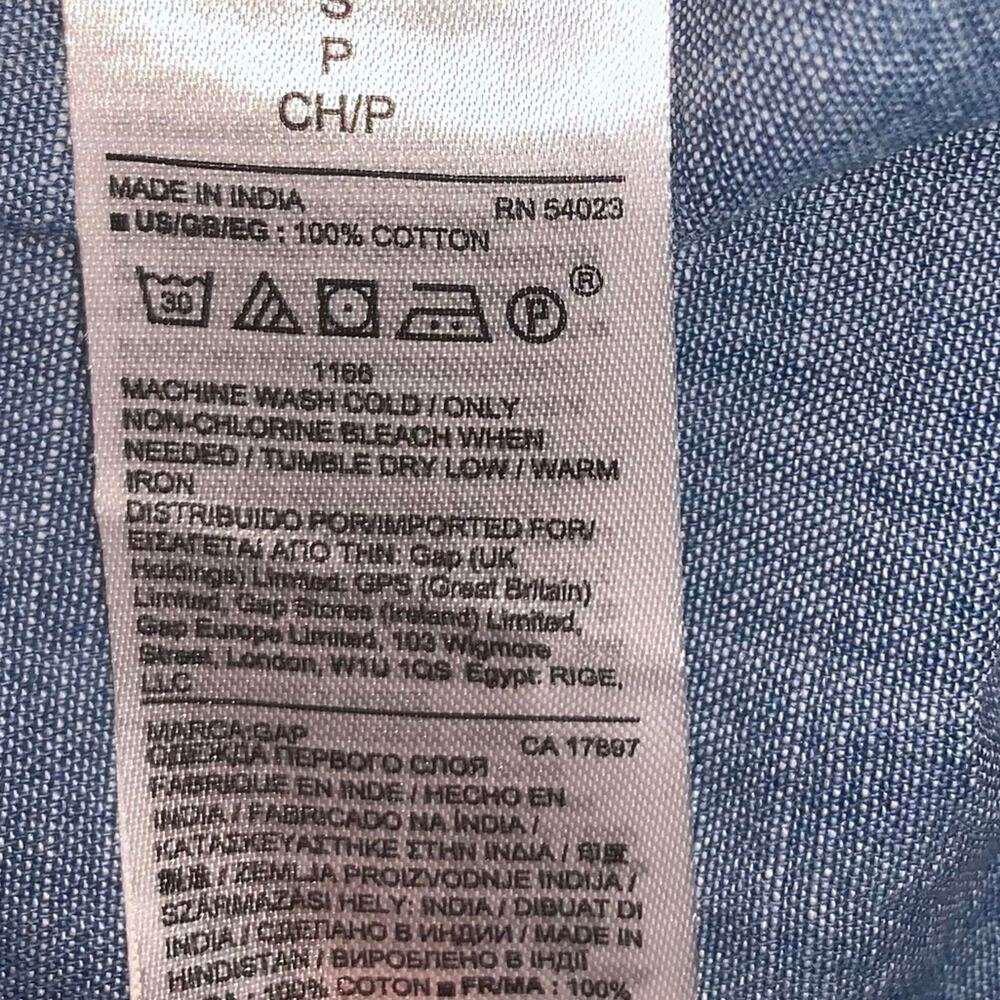 Gap Chambray Square Neck Tie Sleeve Blouse Small Cottagecore Top - Picture 6 of 6